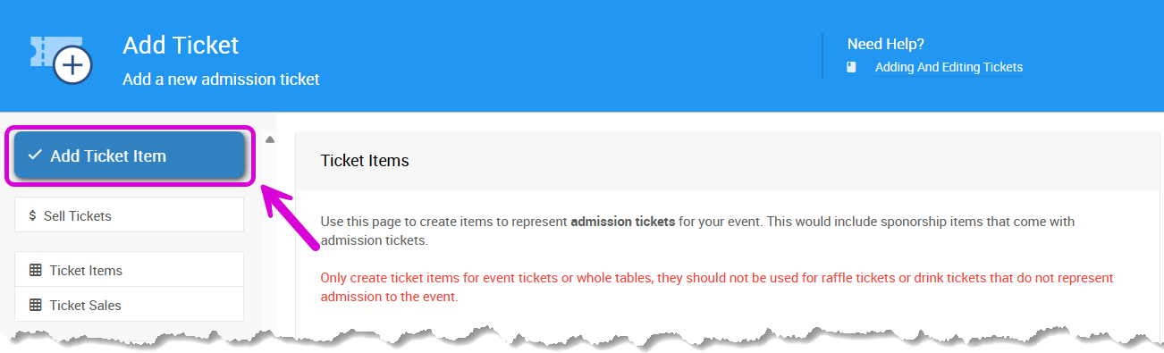 Add Ticket Button