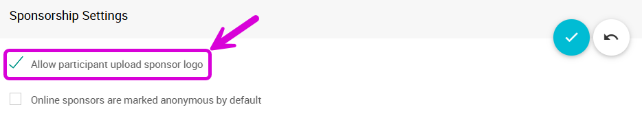 Allow participant upload sponsor logo setting