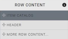 Item Catalog element in the Editor sidebar