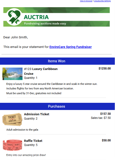 Participant Statement Example