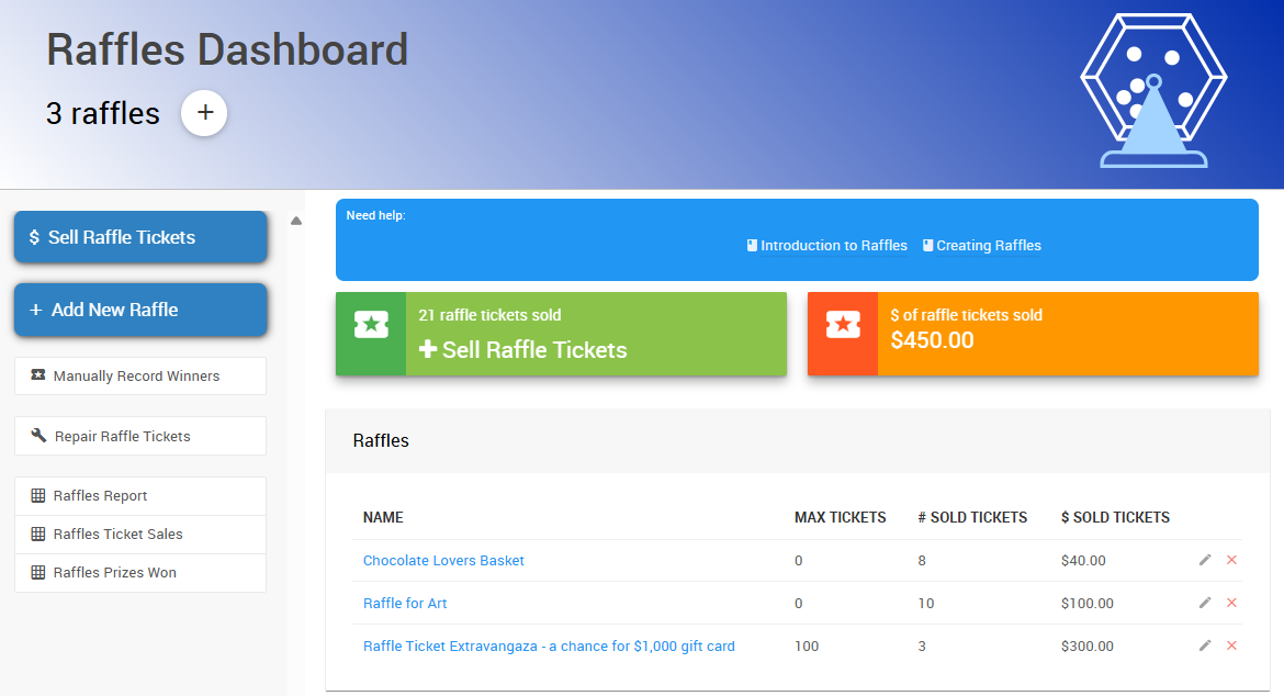 Raffles Dashboard
