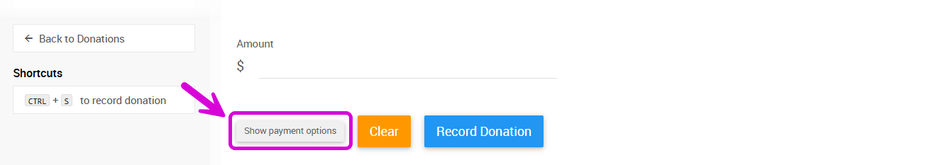 Show Payment Options Button