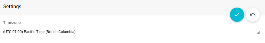 Organization Details tab with the Timezone field in the Settings section