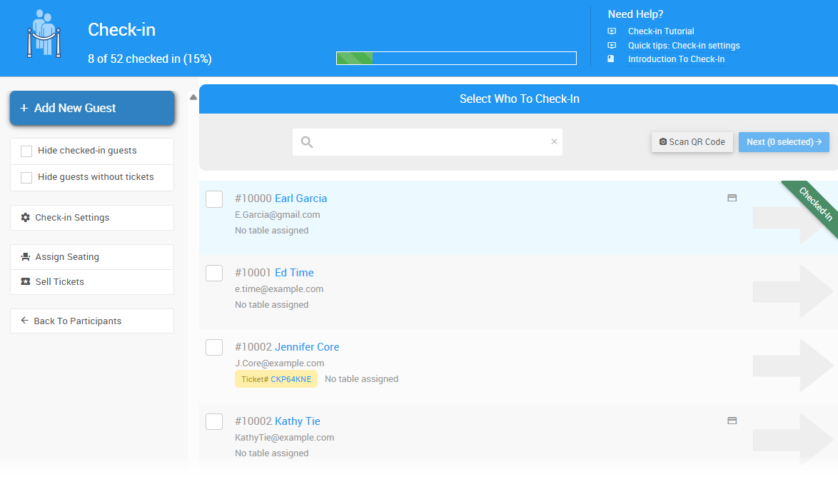 Check In Page