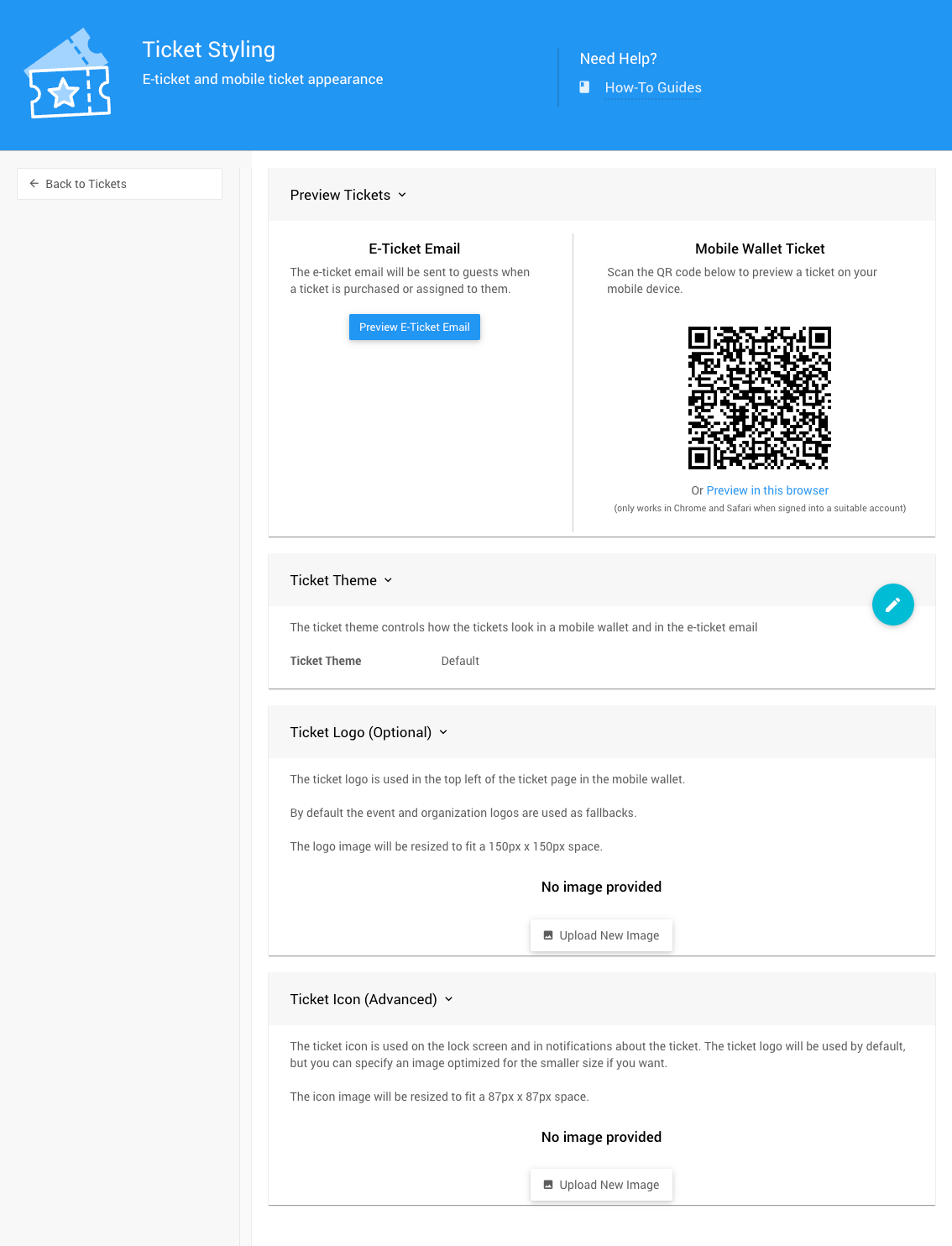 Ticket Styling dashboard
