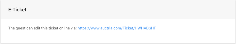 E-Ticket block on the Ticket Details page